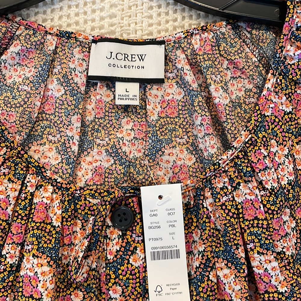 J. Crew Collection Peasant Top Size L - Picture 8 of 9